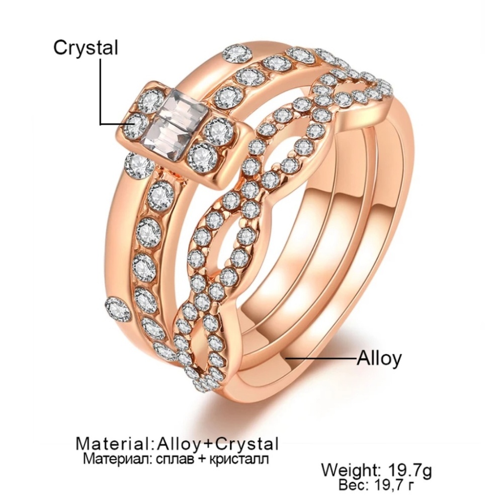 💎[3 for $15]💎 3 piece ring set Rose Gold Rings - Picture 6 of 6